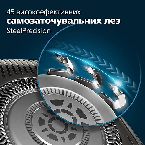Бритва электр. Philips роторная Series 5000, 9Вт, бритв.головок-3, Li-Ion, сух.+влажн., триммер, чехол, серый