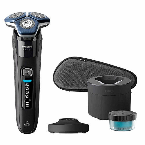 Бритва электр. Philips роторная Series 7000, бритв.головок-3, Li-Ion, сух.+влажн., триммер,индикатор заряда, жесткий чехол, синий