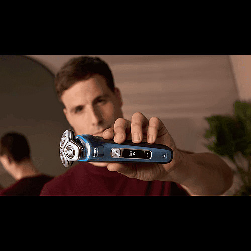 Бритва электр. Philips Series i9000 Prestige SkinIQ, бритв.головка-3, Li-Ion, сух.+влажн., индикатор заряда, жесткий чехол, синий