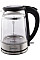 Электрочайник Gorenje 1.7л, 2,200 Вт, strix контроль, стекло, черный