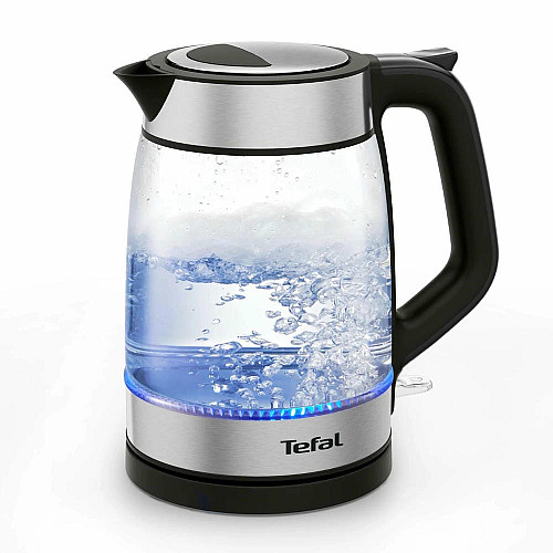 Электрочайник Tefal Glass Kettle 1.7л, стекло, с подсветкой, черно-серебряный