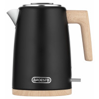 Электрочайник ARDESTO Wood Modern, 1.7л, металл, мат, Strix, черный