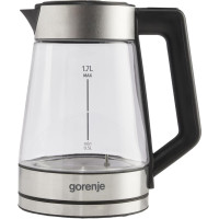 Електрочайник Gorenje 1.7л, 2,200 Вт, скло, нерж