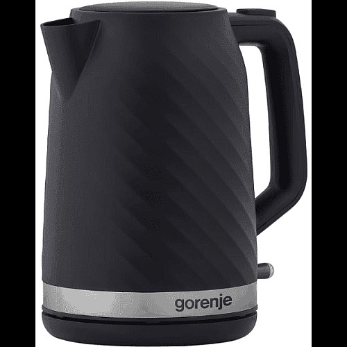 Електрочайник Gorenje 1.7л, Strix контроль, чорний матовий