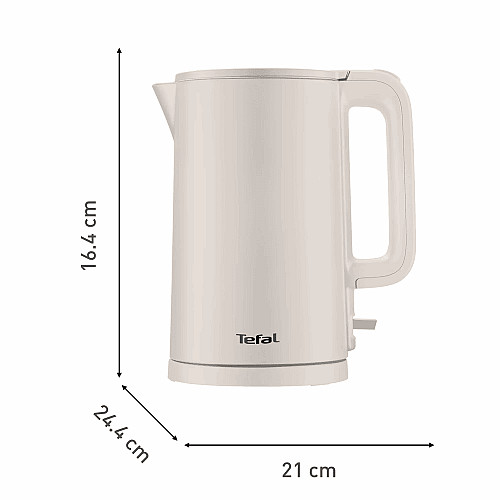 Електрочайник Tefal Thermo Protect, 1.5л, пластик, нержавіюча сталь, бежевий
