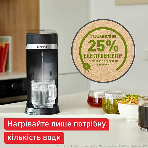 Электрочайник-диспенсер Tefal Instant Hot Water 2л, 5 темп.реж, мгновенный нагрев, сен. управление, черный