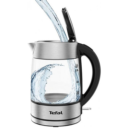 Электрочайник Tefal Glass Kettle 1.7л, стекло, с подсветкой, серебристо-черный