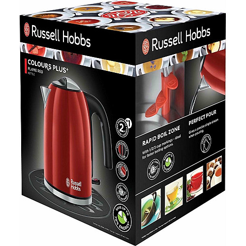 Электрочайник Russell Hobbs Colours Plus 1.7л, металл, красно-черный
