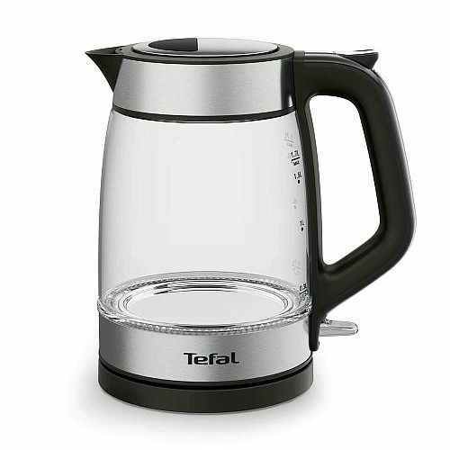 Электрочайник Tefal Glass Kettle 1.7л, стекло, с подсветкой, черно-серебряный