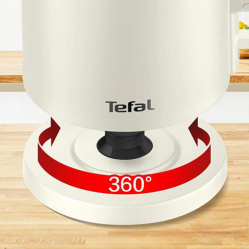 Электрочайник Tefal Thermo Protect, 1.5л, пластик, нержавеющая сталь, светло-бежевый