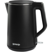 Электрочайник Gorenje, 1,5л, 2,200 Вт, корпус-нержав., Strix, матовый, черный