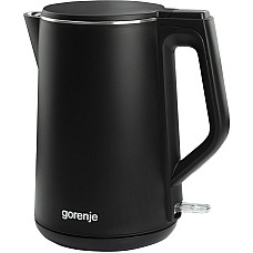 Електрочайник Gorenje, 1,5л, 2,200 Вт, корпус- нержав., Strix, матовий, чорний