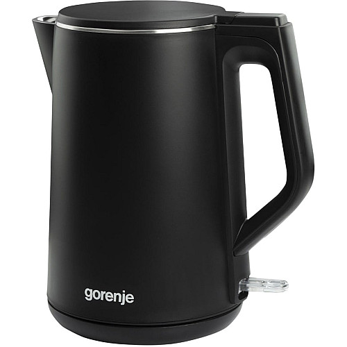 Электрочайник Gorenje, 1,5л, 2,200 Вт, корпус-нержав., Strix, матовый, черный