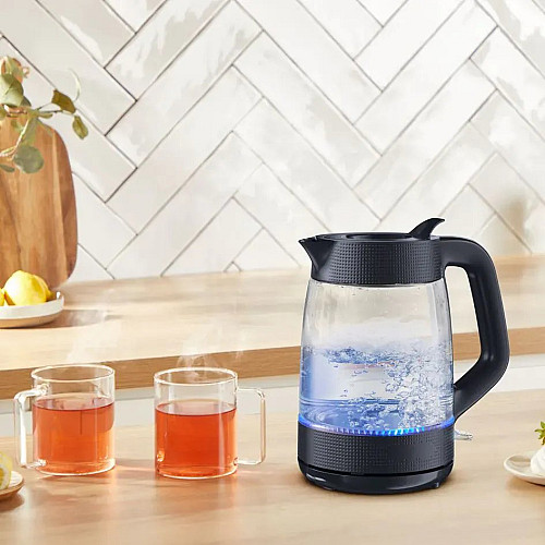 Електрочайник Tefal Morning Glass Kettle, 1.7л, скло, з підсвіткою, чорний