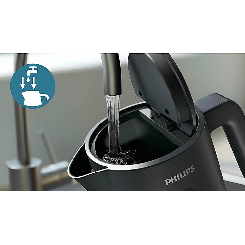 Електрочайник Philips Series 1000, 1,7л., Strix, пластик, мат, чорний
