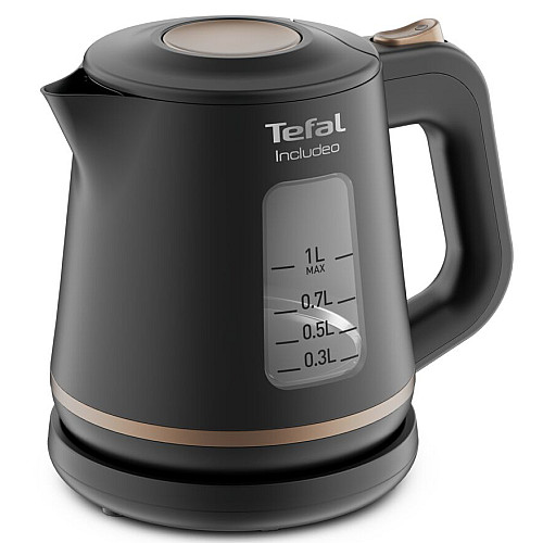 Електрочайник Tefal Includeo 1л, пластик, чорний