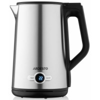 Електрочайник ARDESTO Steel Collection 1.7л, Strix, LED дисплей, подвійні стінки, сріблястий