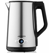 Електрочайник ARDESTO Steel Collection 1.7л, Strix, LED дисплей, подвійні стінки, сріблястий