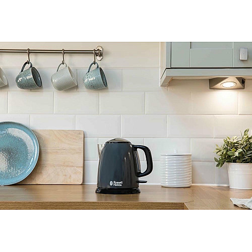Електрочайник Russell Hobbs Colours Plus Mini, 1л, метал , сірий