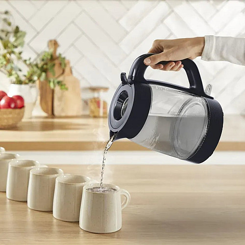 Електрочайник Tefal Morning Glass Kettle, 1.7л, скло, з підсвіткою, чорний