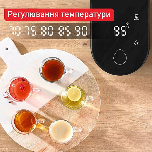 Электрочайник-диспенсер Tefal Instant Hot Water 2л, 5 темп.реж, мгновенный нагрев, сен. управление, черный