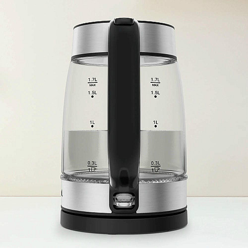 Электрочайник Tefal Glass Kettle 1.7л, стекло, с подсветкой, черно-серебряный