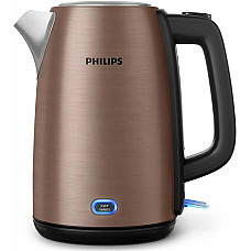 Електрочайник Philips Viva Collection 1.7л, метал, LED підсвітка, мідно-чорний