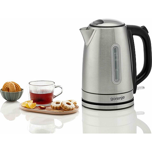 Електрочайник Gorenje 1.7л, Strix-контроль, метал, нерж