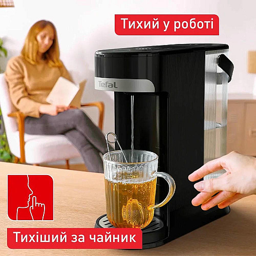 Электрочайник-диспенсер Tefal Instant Hot Water 2л, 5 темп.реж, мгновенный нагрев, сен. управление, черный