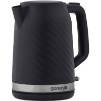 Електрочайник Gorenje 1.7л, Strix контроль, чорний матовий