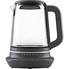 Електрочайник Electrolux 1.7л, Strix, скло, заварник, підтримка температури, чорний