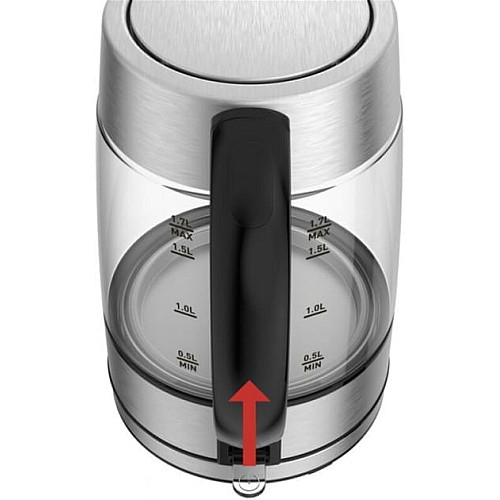 Электрочайник Tefal Glass Kettle 1.7л, стекло, с подсветкой, серебристо-черный