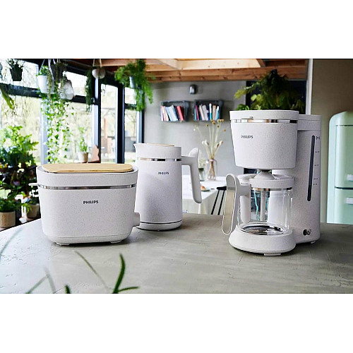 Электрочайник Philips Eco Conscious Edition, 1.7л, экопластик, подсветка LED, звуковой сигнал, белый матовый