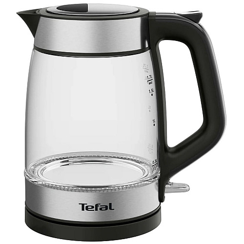 Электрочайник Tefal Glass Kettle 1.7л, стекло, с подсветкой, черно-серебряный