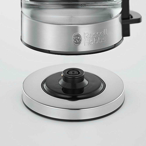 Электрочайник Russell Hobbs Compact Home 0.8л, стекло, подсветка, серебристо-черный