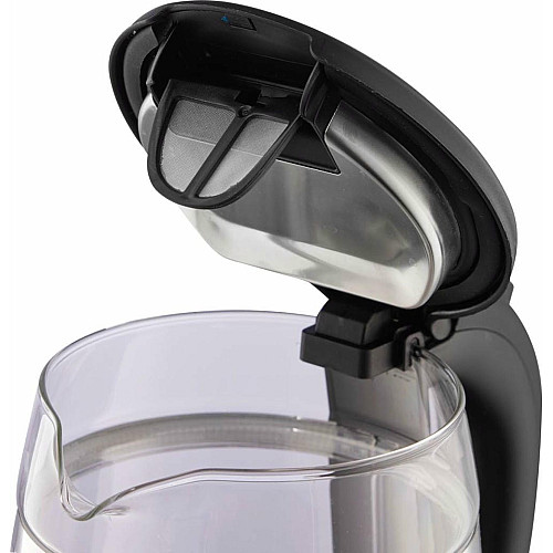 Электрочайник Gorenje 1.7л, 2,200 Вт, strix контроль, стекло, черный