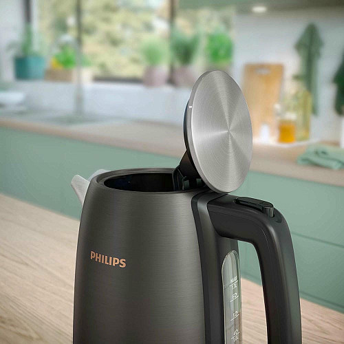 Электрочайник Philips Viva Collection 1.7л, Strix, металл, черно-медный