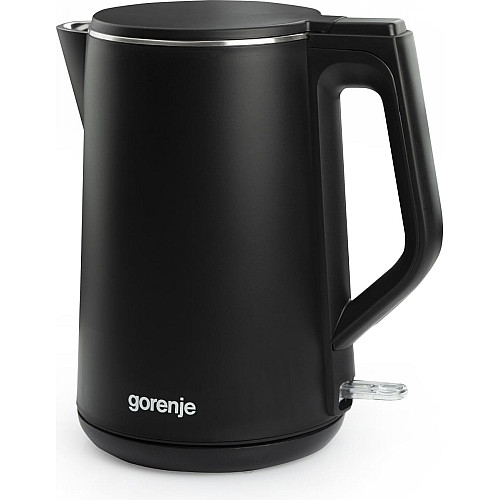 Электрочайник Gorenje, 1,5л, 2,200 Вт, корпус-нержав., Strix, матовый, черный