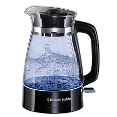 Електрочайник Russell Hobbs Hourglass 1.7л, скло, підсвічування, чорно-сріблястий