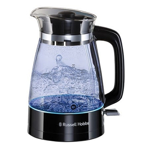 Електрочайник Russell Hobbs Hourglass 1.7л, скло, підсвічування, чорно-сріблястий