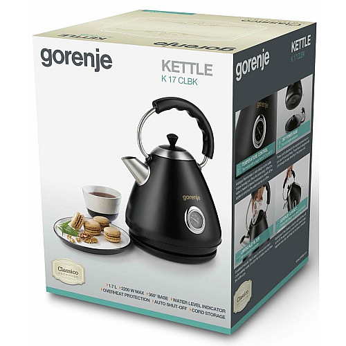 Електрочайник Gorenje 1.7л, пластик, чорний