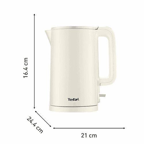 Электрочайник Tefal Thermo Protect, 1.5л, пластик, нержавеющая сталь, светло-бежевый
