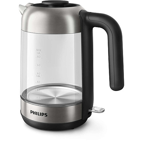 Електрочайник Philips Series 5000 1.7л, скло, чорно-сріблястий