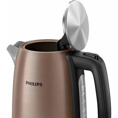 Электрочайник Philips Viva Collection 1.7л, металл, LED подсветка, медно-черный
