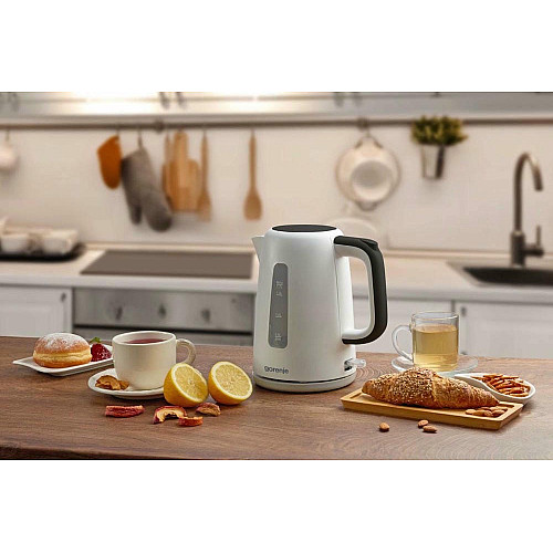 Електрочайник Gorenje 1.7л, Strix контроль, пластик, білий