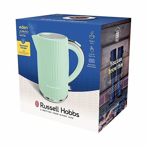 Электрочайник Russell Hobbs Eden, 1.7л, нержавеющая сталь, пластик, фисташковый
