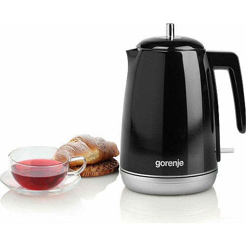 Електрочайник Gorenje 1.7л, Strix контроль, чорний