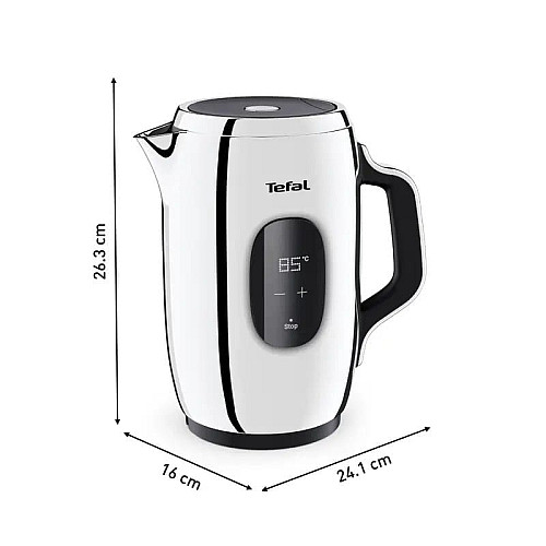Электрочайник Tefal Majestuo 1.5л, с двойными стенками, 9 темп.реж, поддержание температуры, сенc. управление, нержавеющая сталь