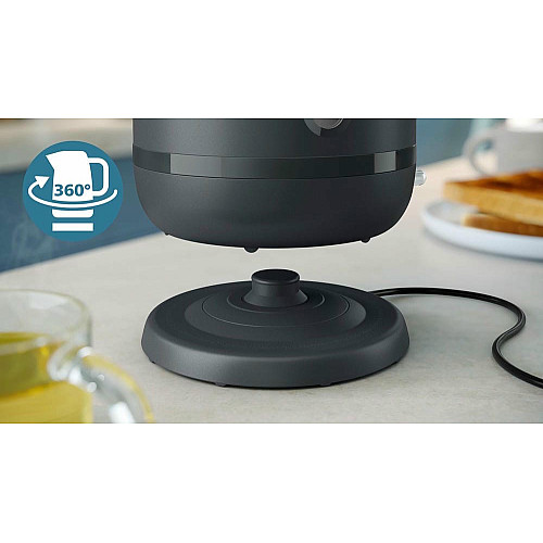 Електрочайник Philips Series 1000, 1,7л., Strix, пластик, мат, чорний