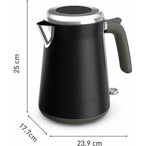Електрочайник Tefal Collection 1.68л, Strix, нерж. сталь, чорний